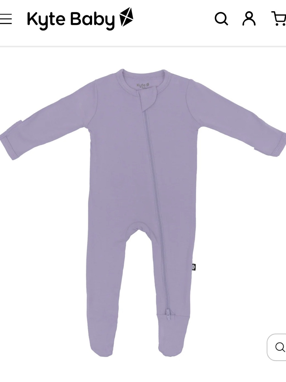 Kyte BABY Lavender Zip Footed Pajamas